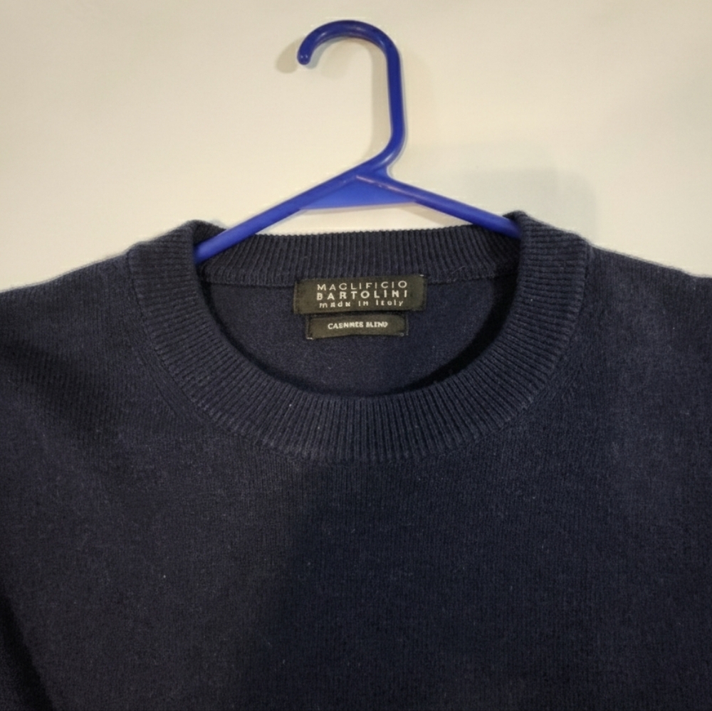 Mens X-Large Maglificio Bartolini Cashmere Blend Blue Sweater - Made in Italy - Picture 2 of 5